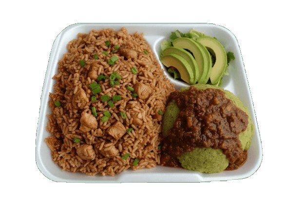 Arroz Frito con Vianda y Ensalada