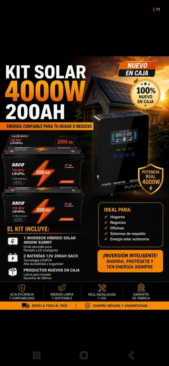 Kit solar 4000w 200ah — imagen 1