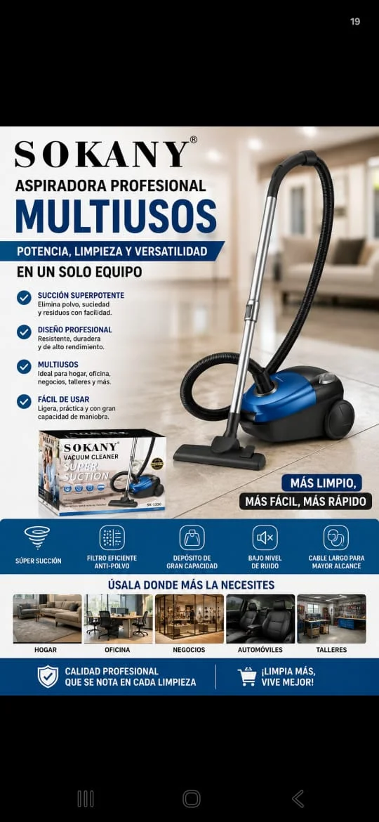 Aspiradora profesional marca Sokany — imagen 1