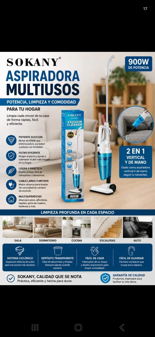 Aspiradora multiusos marca Sokany — imagen 1