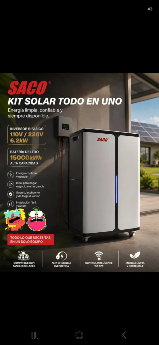 Kit solar todo en uno, marca Saco — imagen 1