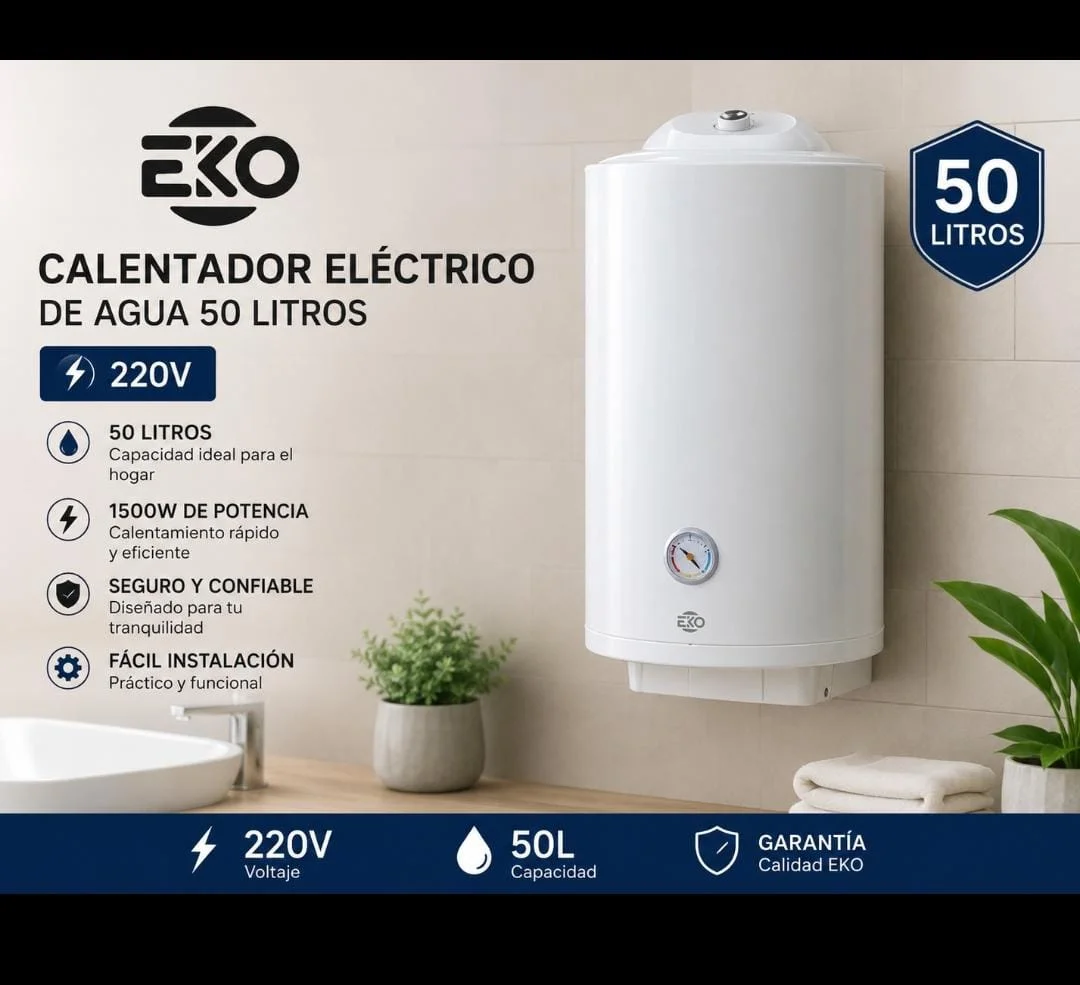 Calentador eléctrico de 50lt, marca EKO — imagen 1