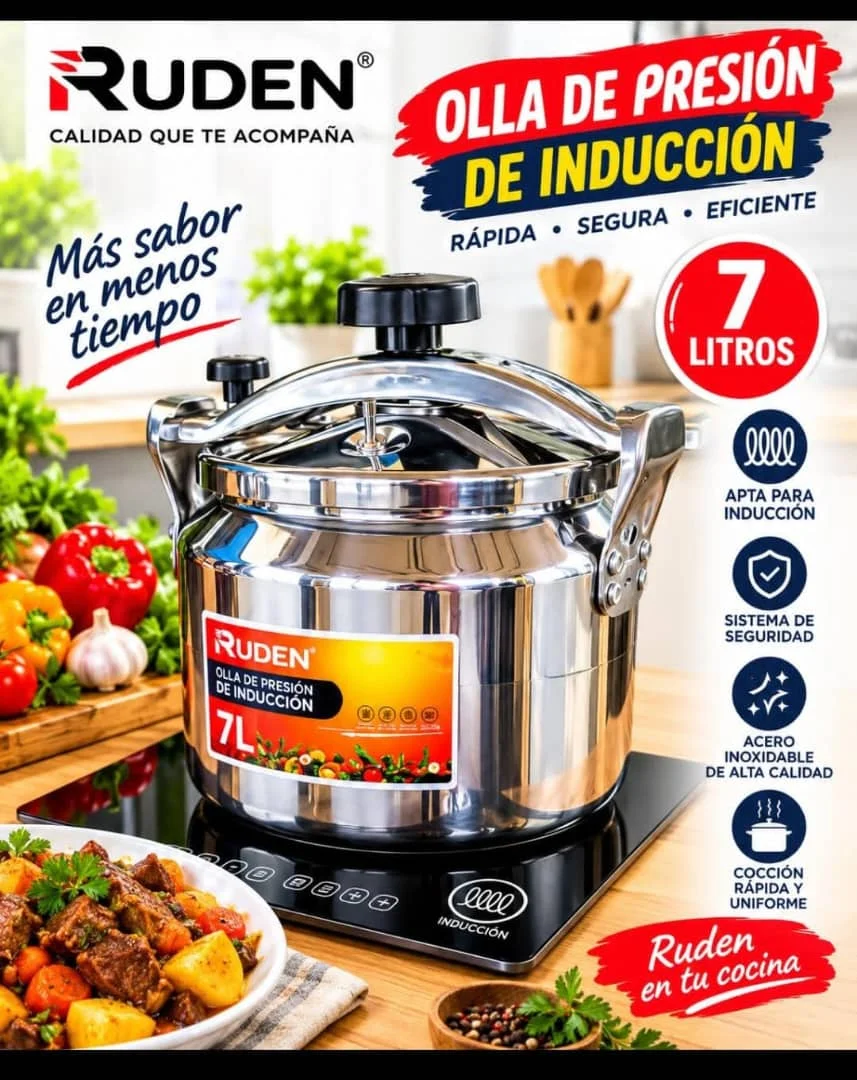 Olla de inducción de 7lt, marca Ruden — imagen 1
