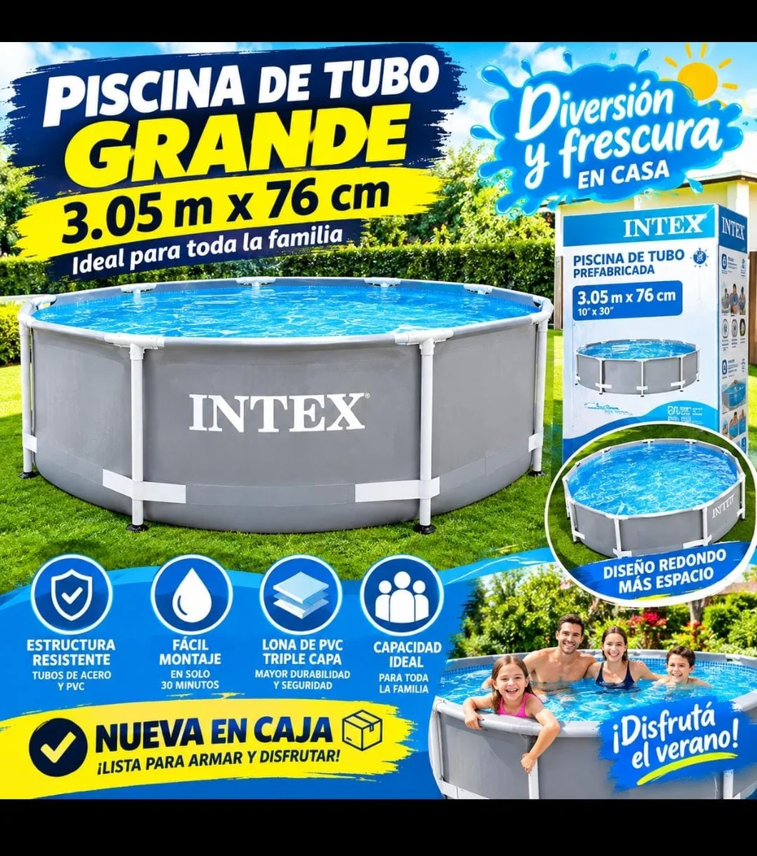 Piscina de tubos marca intex